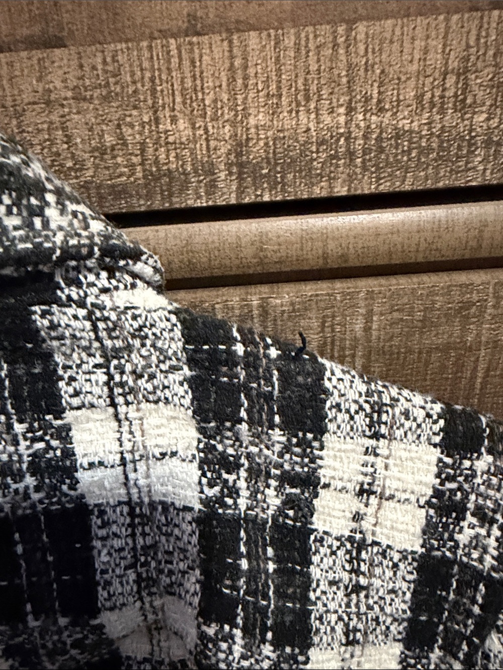 BB Dakota Black and White Plaid Tweed Shacket - Picture 4 of 8